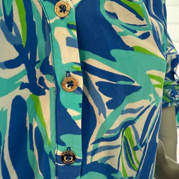 Lilly Pulitzer Elsa 100% Silk Long Sleeve Blouse Top Size Small - Picture 3 of 7